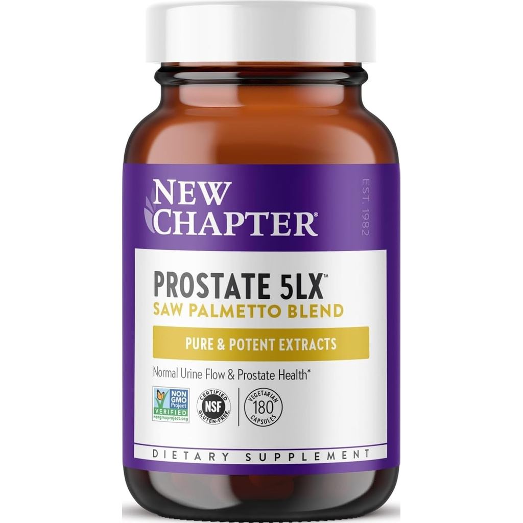 ใหม่ Chapter Prostate 5LX พร้อมอาหารเสริม Saw Palmetto, 180 นับ