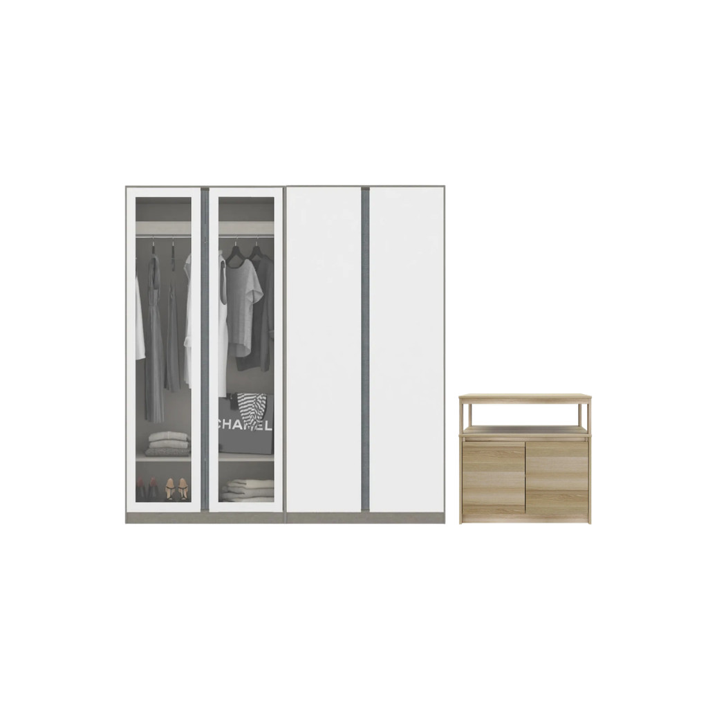 Koncept Furniture ตู้เสื้อผ้าบานเปิด รุ่น Blox Fit In สีขาว แบรนด์ KONCEPT FURNITURE