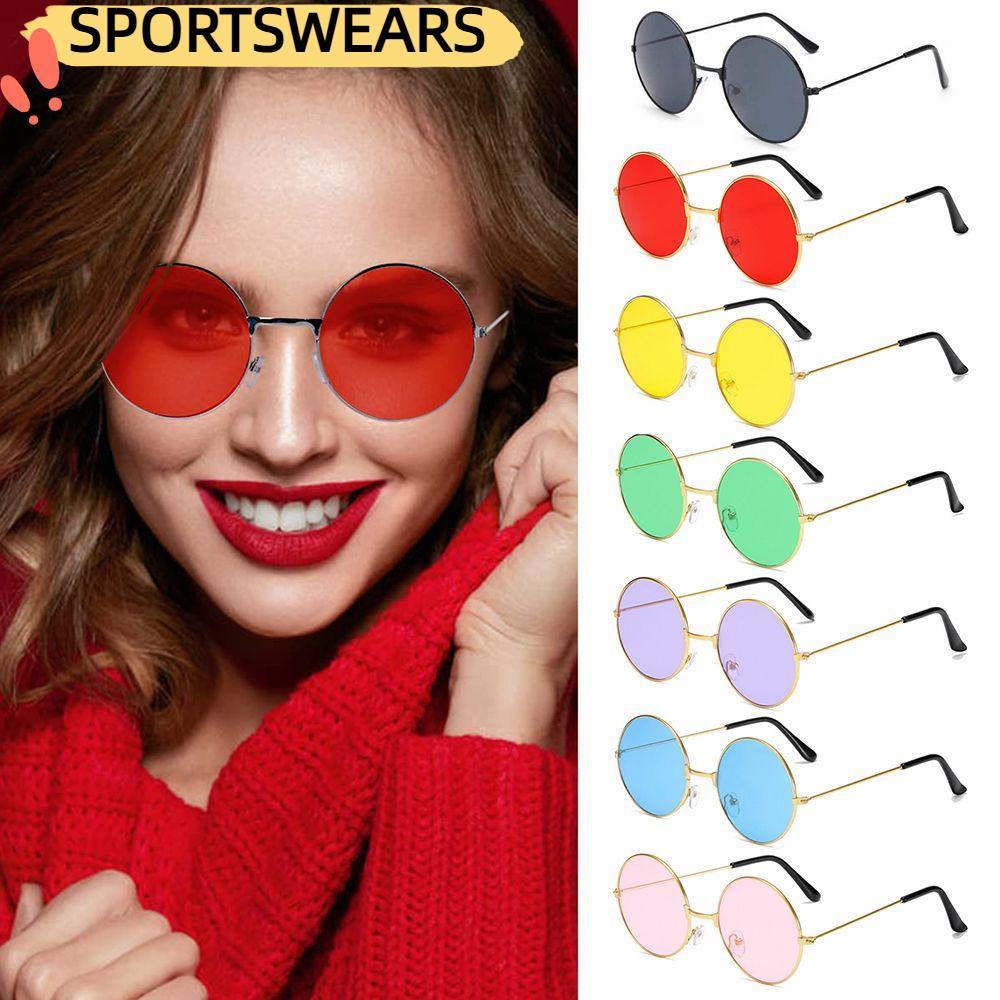 SPORTSWEARS แว่นกันแดดโลหะ Disco Retro Party Circle Glasses
