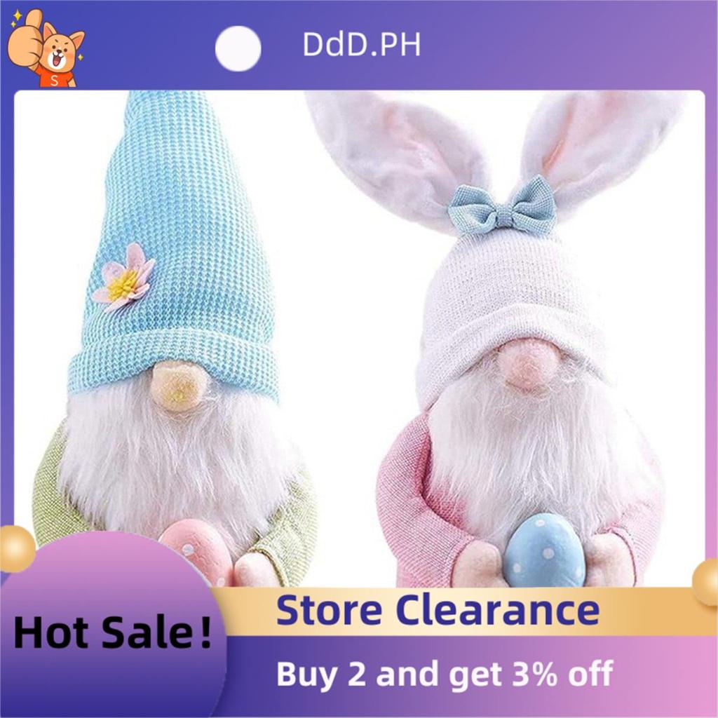 2 ชิ้น Bunny Gnome พร้อมไข่อีสเตอร์, Handmade Gnome Faceless ตุ๊กตา, ของขวัญสําหรับตกแต่งห้องเด็กและ