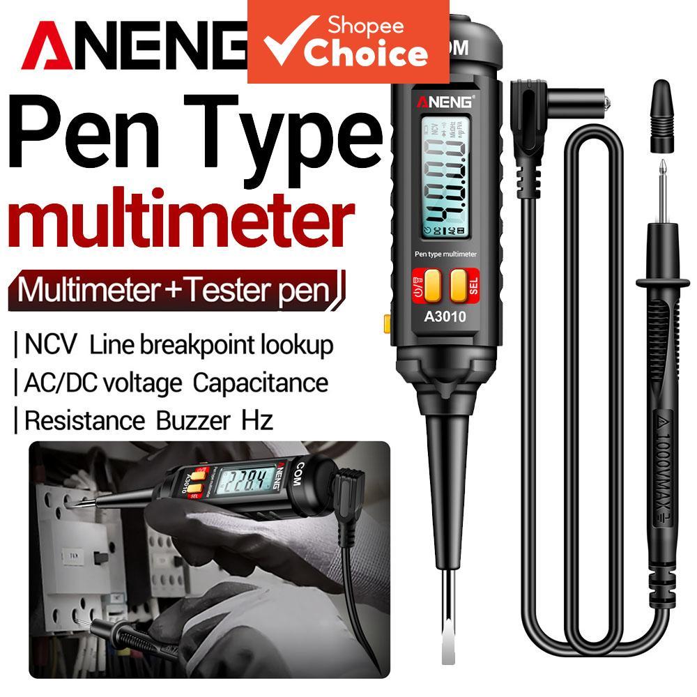 ปากกาทดสอบแรงดันไฟฟ้า ANENG A3010 ประเภท NCV AC ตรวจจับไฟพื้นหลัง 4000 หลัก เครื่องมือทดสอบไฟฟ้าดิจิทัลอัจฉริยะ