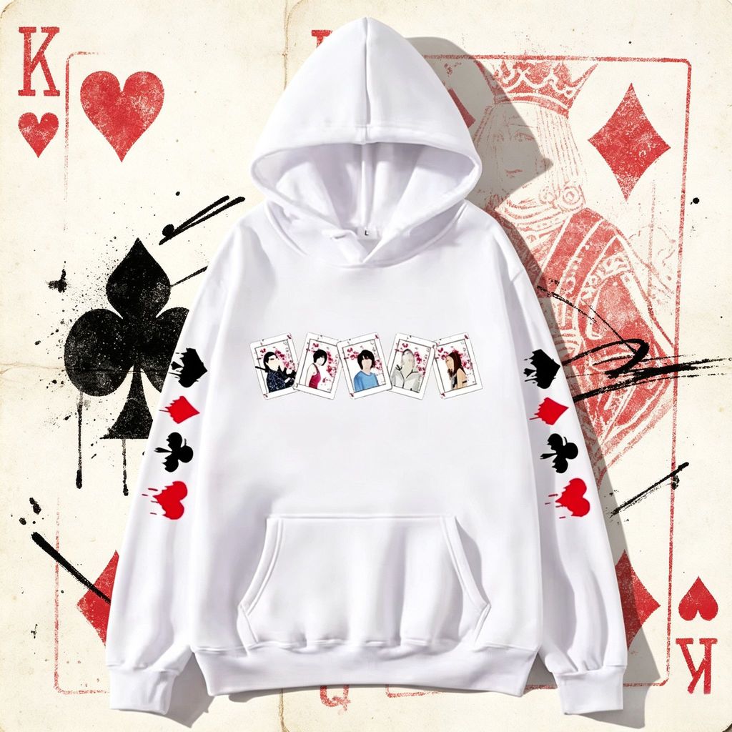 ฮู้ดดี้ลายAlice in Borderland การ์ดโป๊กเกอร์รูปตัวละคร ผ้าทนทาน เสื้อของขวัญสะสม สำหรับผู้ชอบลายอาร์