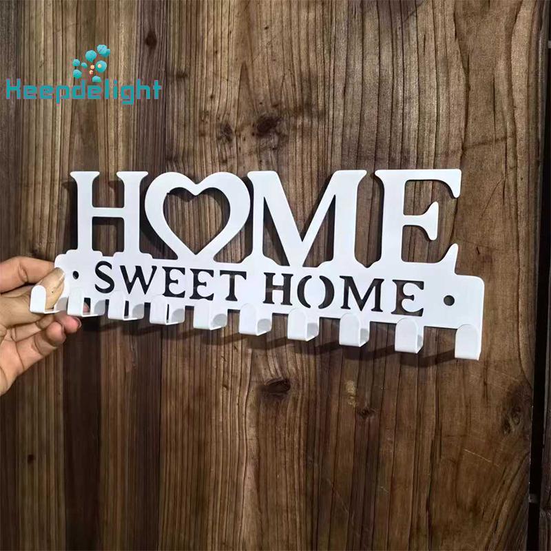[Keepdelight] 1PC ติดผนัง Sweet Home ตกแต่ง Key Holder, Key Wall Hook, Creative Key Holder สําหรับปร