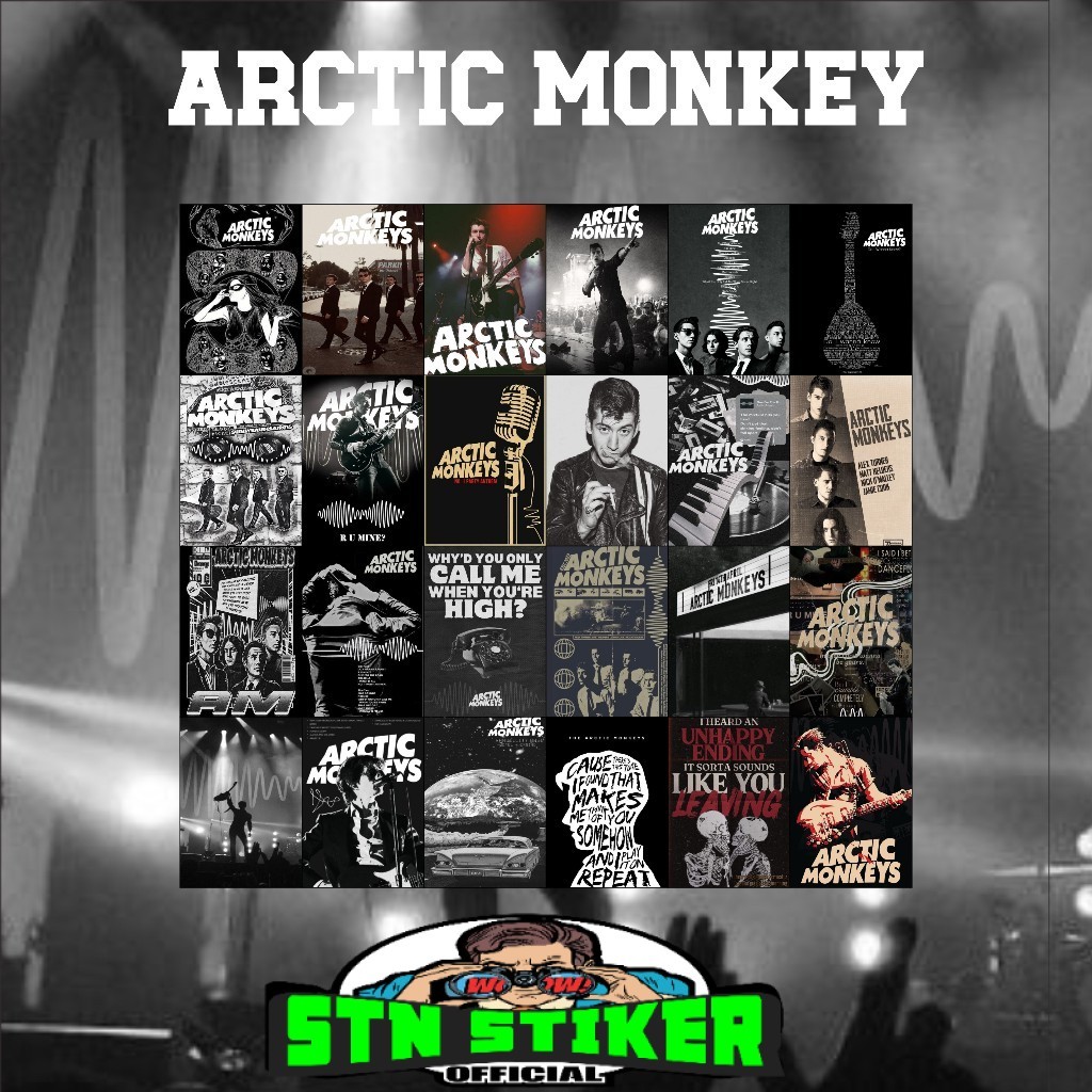 โปสเตอร์ Arctic Monkeys - 24 ชิ้น - A5 - สีดําและสีขาว