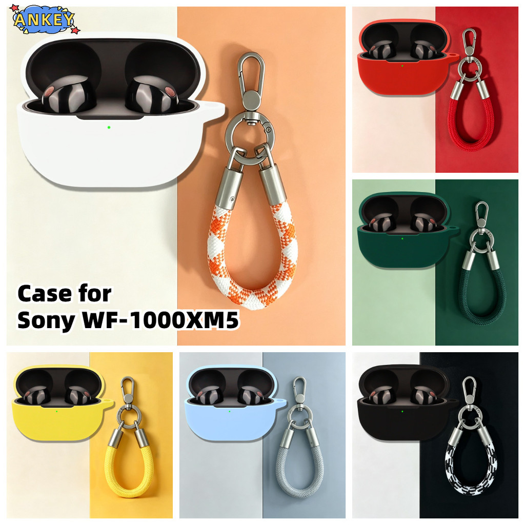Compatible with Sony WF-1000XM5 Wireless Bluetooth Headphones Silicone Protective Case with Metal Ny