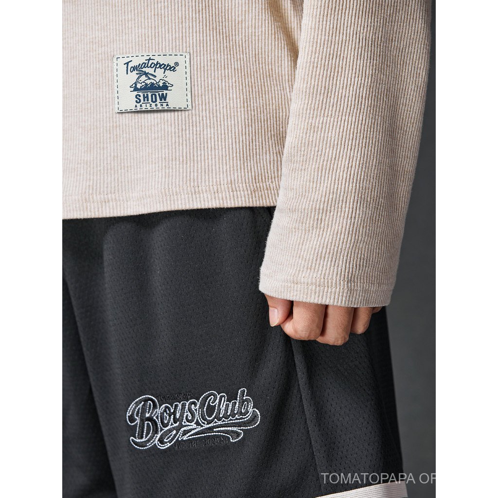 TOMATOPAPA ผู้ชายสไตล์ลําลอง V คอ Laced-Up เสื้อกันหนาวแขนยาว-Bottomingเสื้อ Lyocell ฤดูใบไม้ร่วงกีฬาฟิตเนส — صورة 5