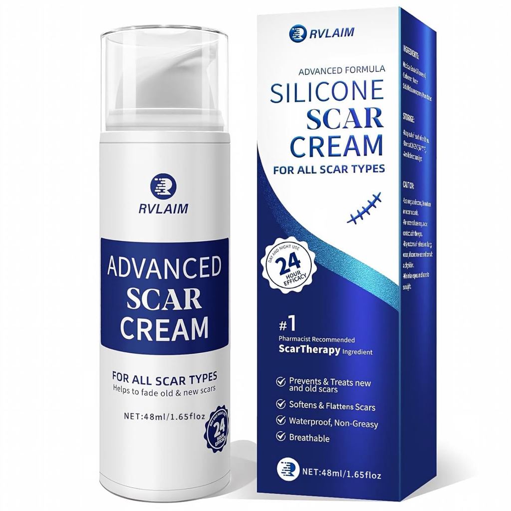 Rvlaim Silicone Scar Cream Scar Gel, Scar Cream สําหรับแผลเป็นผ่าตัด 1.65 oz 8MT9
