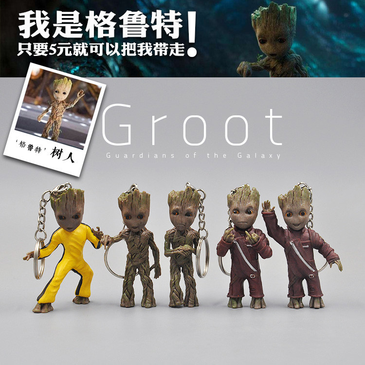 Galaxy Guard Little Tree Man จี้ groot groot ตุ๊กตาเด็กเครื่องประดับแขวน Chain อุปกรณ์ต่อพ่วง