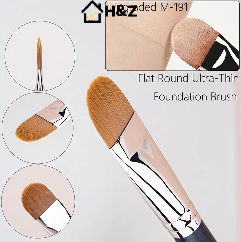 H&Z Flat Round Ultra-thin Foundation คอนซีลเลอร์แปรงแต่งหน้า Professional Contour Liquid Cream คอนซี