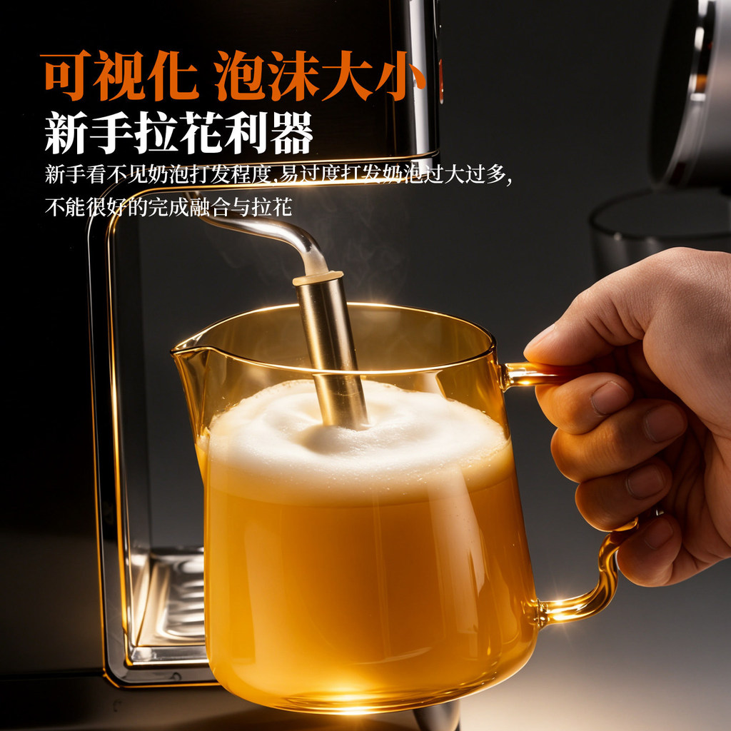 Gianxi Coffee Garland Cup โปร่งใสพร้อมขนาดถังนมในครัวเรือน High-End ทนความร้อนทนความร้อนพวงมาลัยแก้ว