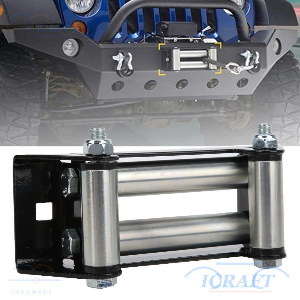 CRAFTMX Winch Roller Fairlead, เหล็กสังกะสีชุบ Bolt รูปแบบ Universal Winch Fairlead, Universal 152 ม