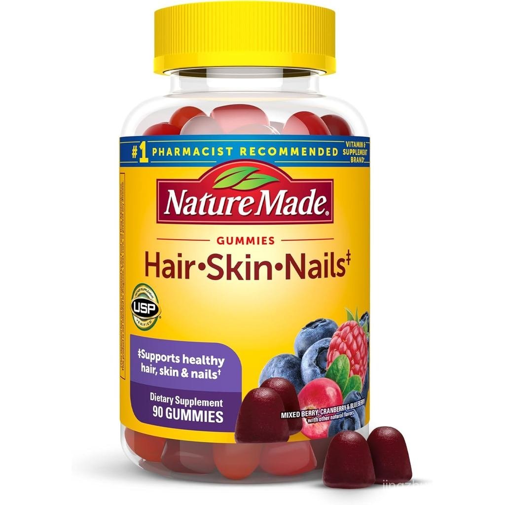 Nature Made Hair Skin and Nails with Biotin 2500 mcg 90  | Food for Healthy Hair Skin & Nails port C