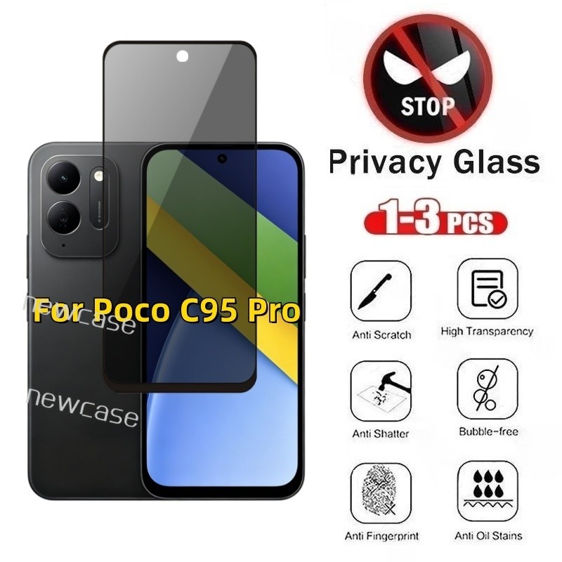 1-3 ชิ้นความเป็นส่วนตัว Anti Spy ป้องกันหน้าจอกระจกนิรภัยสําหรับ Xiaomi Poco C95 Pro C95Pro 4G 2026 