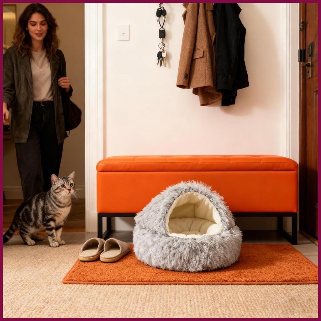 Cat Cave Bed Anti-Slip Base Warm Pet Hideaway Calming Cat Beds สําหรับลูกสุนัขสัตว์ห้องนั่งเล่นในร่ม