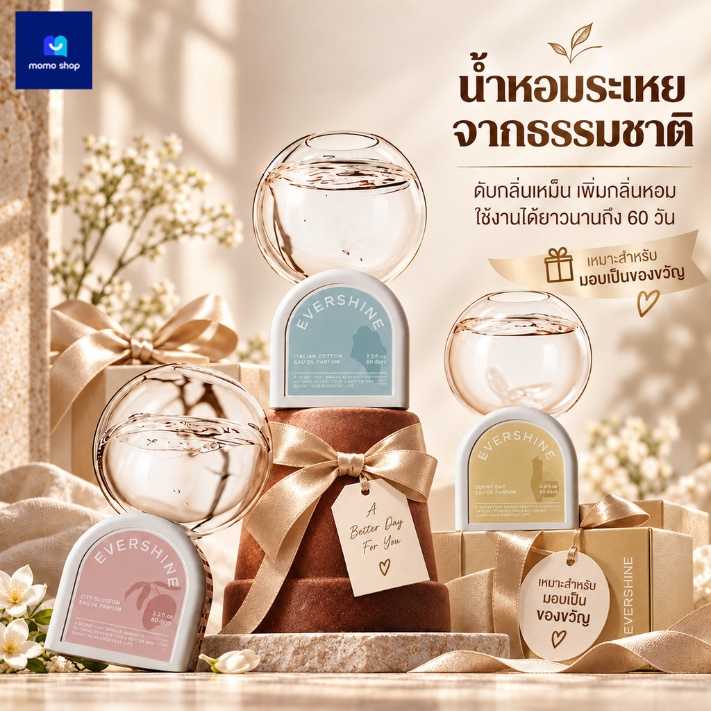 EVERSHINE น้ำหอมปรับอากาศ 350ml อโรมาเธอราพี น้ำหอมห้อง กระจายกลิ่น 360° ดับกลิ่นห้องน้ำ หอมยาวนาน