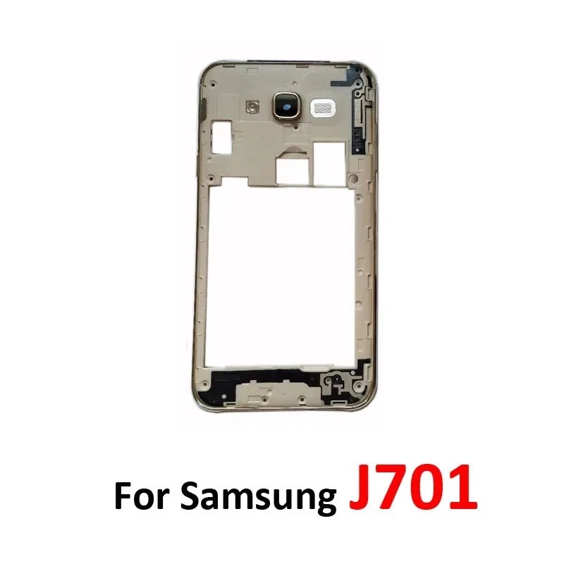 โทรศัพท์กรอบกลางพร้อมปุ่มเลนส์สําหรับ Samsung Galaxy J7 Neo Core J701 J701F J701M โทรศัพท์มือถือแชสซ