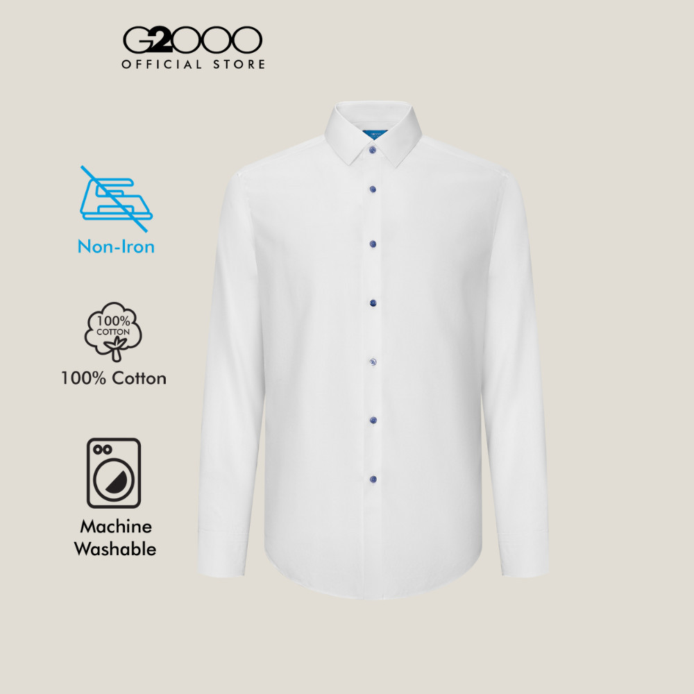 G2000 เสื้อเชิ้ตแขนยาวแบบทางการสำหรับผู้ชาย Smart Fit รุ่น 5612047200 สีขาว
