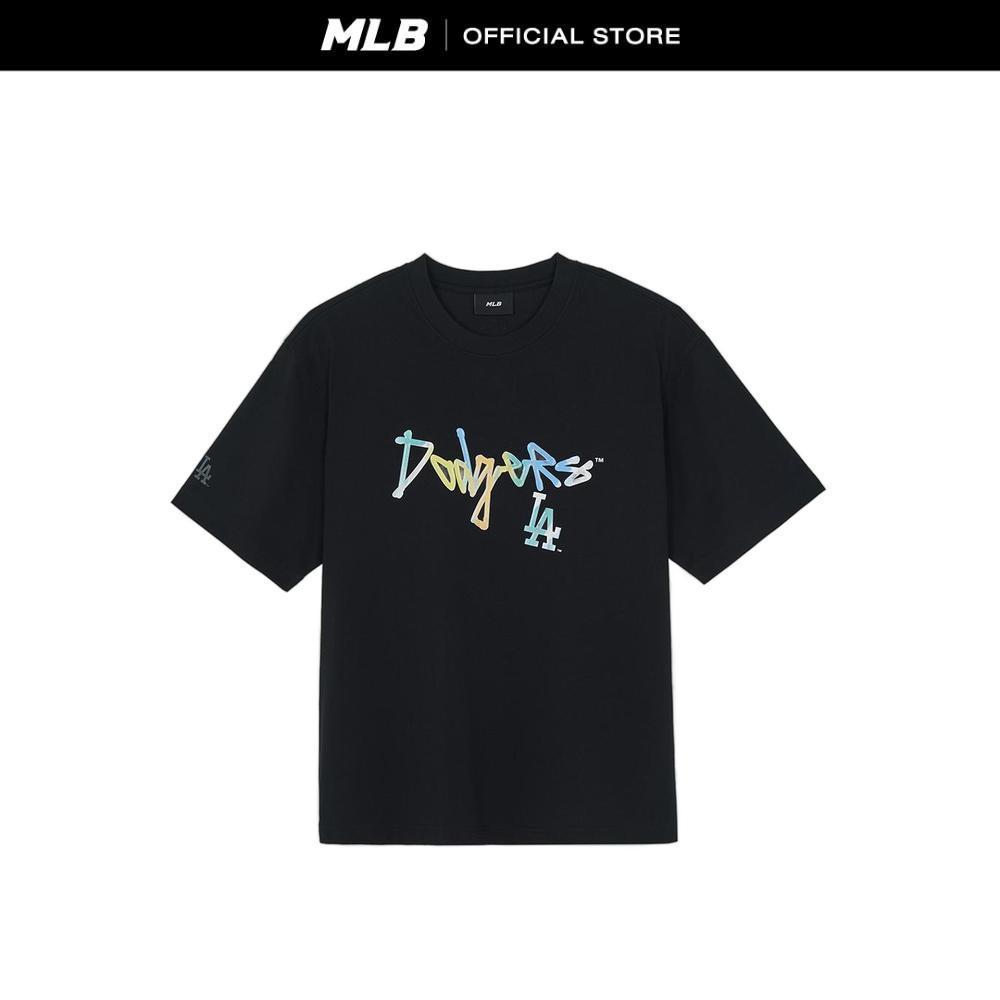 MLB เสื้อยืด ยูนิเซ็กซ์ Basic Colorful Street Mtreet Logo Over Fit T-Shirts รุ่น 3ATSB6663 07BKS สีดำ