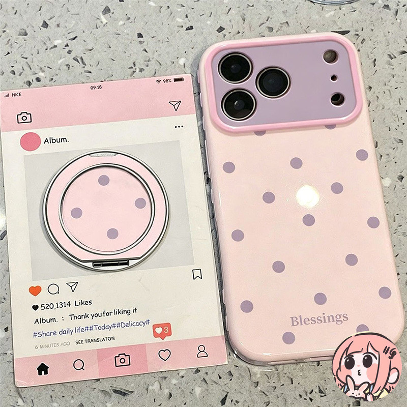 เหมาะสำหรับ OPPO Reno 13 15 F 16 F 10 11 12 14 Pro 16 4 Lite A93 F17Proเคสหัวใจฟอง ขาตั้งหมุน กันกระแทก