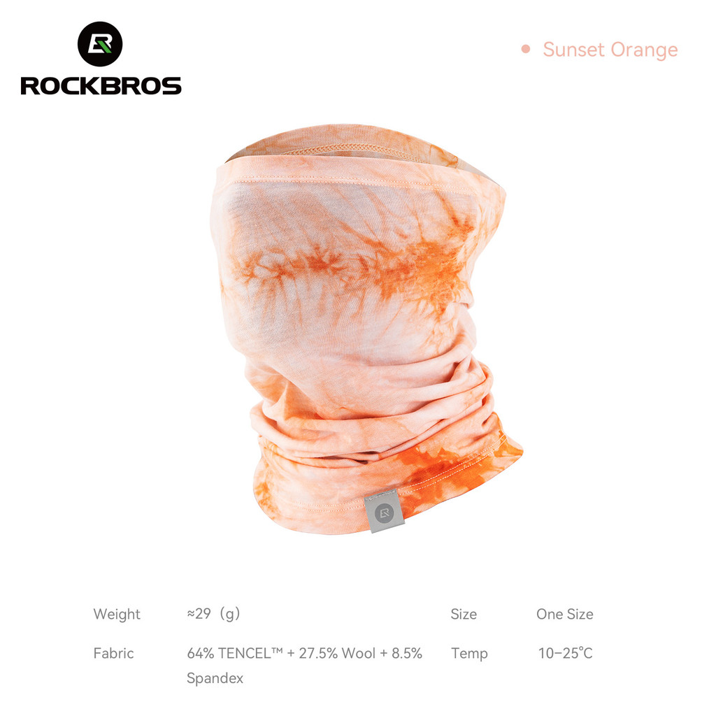 【TH Delivery】ROCKBROS Reversible Tie-Dye ผ้าพันคอ Windproof ขี่จักรยานคออุ่น Moisture Wicking Bandana คอ Gaiter สําหรับผู้ชายผู้หญิง