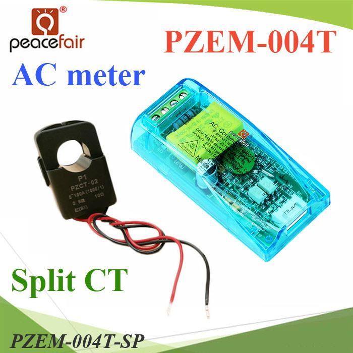 PZEM-004T AC ดิจิตอลมิเตอร์ 100A 80-260V แสดง โวลท์ แอมป์ วัตต์ พลังงานไฟฟ้า TTL port Split CT