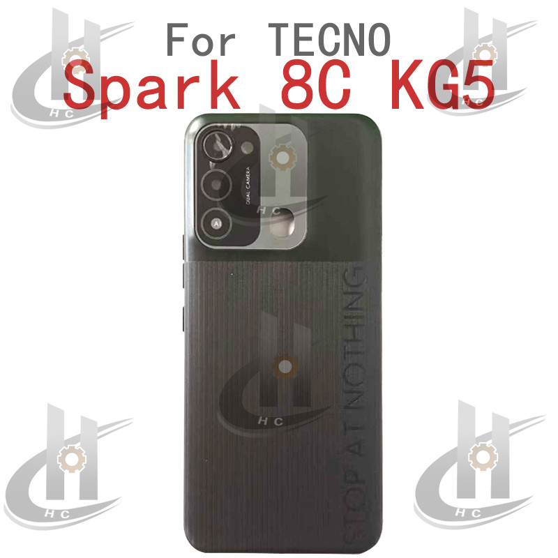 สําหรับ Tecno Spark 8C KG5K KG5JBattery ฝาหลังกรอบกลาง + ปุ่ม + กรอบหน้า LCD + เลนส์กรอบกล้อง - รูปที่ 6