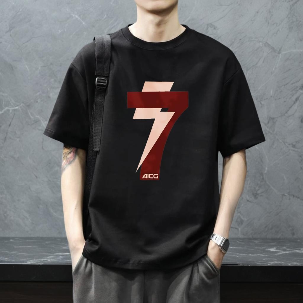 เสื้อยืดพิมพ์ลาย แขนสั้น คอ rund สำหรับชายและหญิง เสื้อผ้าลำลองแฟชั่น ใส่ได้หลายโอกาส Seven ACG