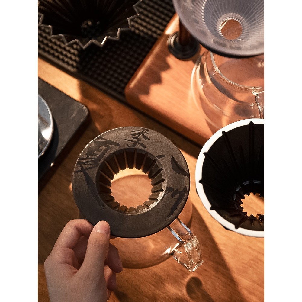[อุปกรณ์เสริมขายร้อน] กาแฟเจาะมือในครัวเรือน Yamamon Origami Ice Ball ถ้วยกรองที่วางแก้ว Bottomless