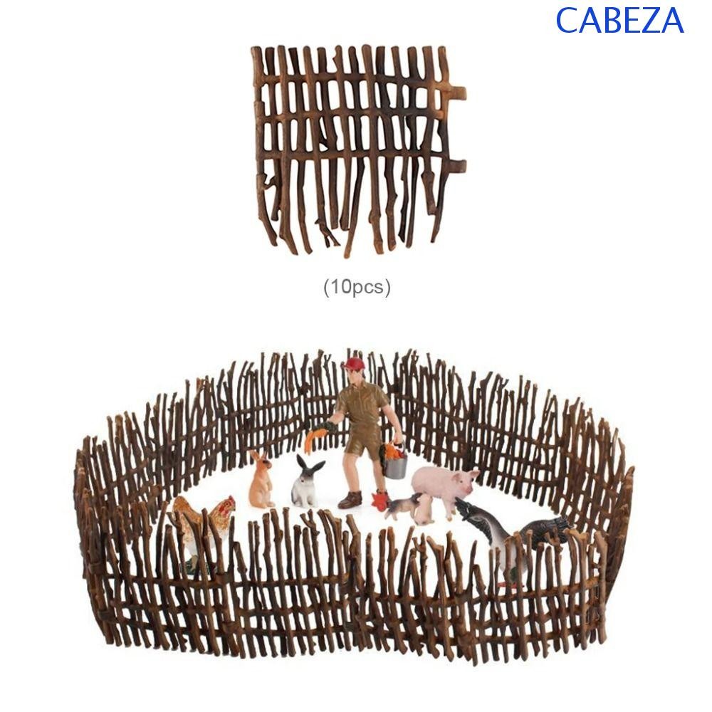 CABEZA จําลองฟาร์ม Ranch DIY รั้ว, DIY ตกแต่งฟาร์มจําลองรั้ว Ranch อุปกรณ์เสริมรั้วรุ่น Miniature Ra