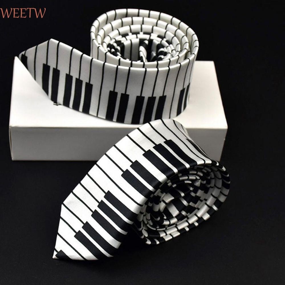 WEEKW Tie Slim Keyboard Men Piano Music Tie