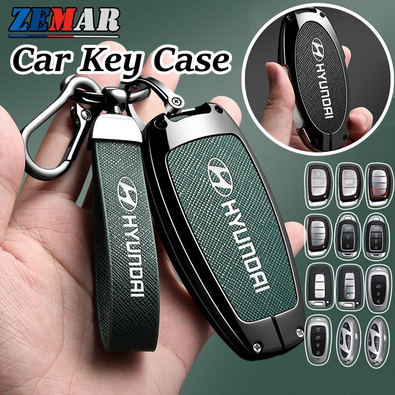 Hyundai หนังกุญแจรถสังกะสีสมาร์ท Key Case Protector รถ KeyChain พวงกุญแจแฟชั่น Accessorie สําหรับ Hy