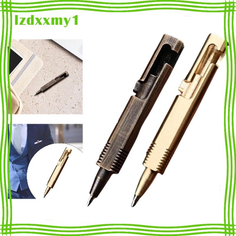 [Kiddy] Brass Compact Pocket Pen Mini Ballpoint Pen Office Working Compact Business
