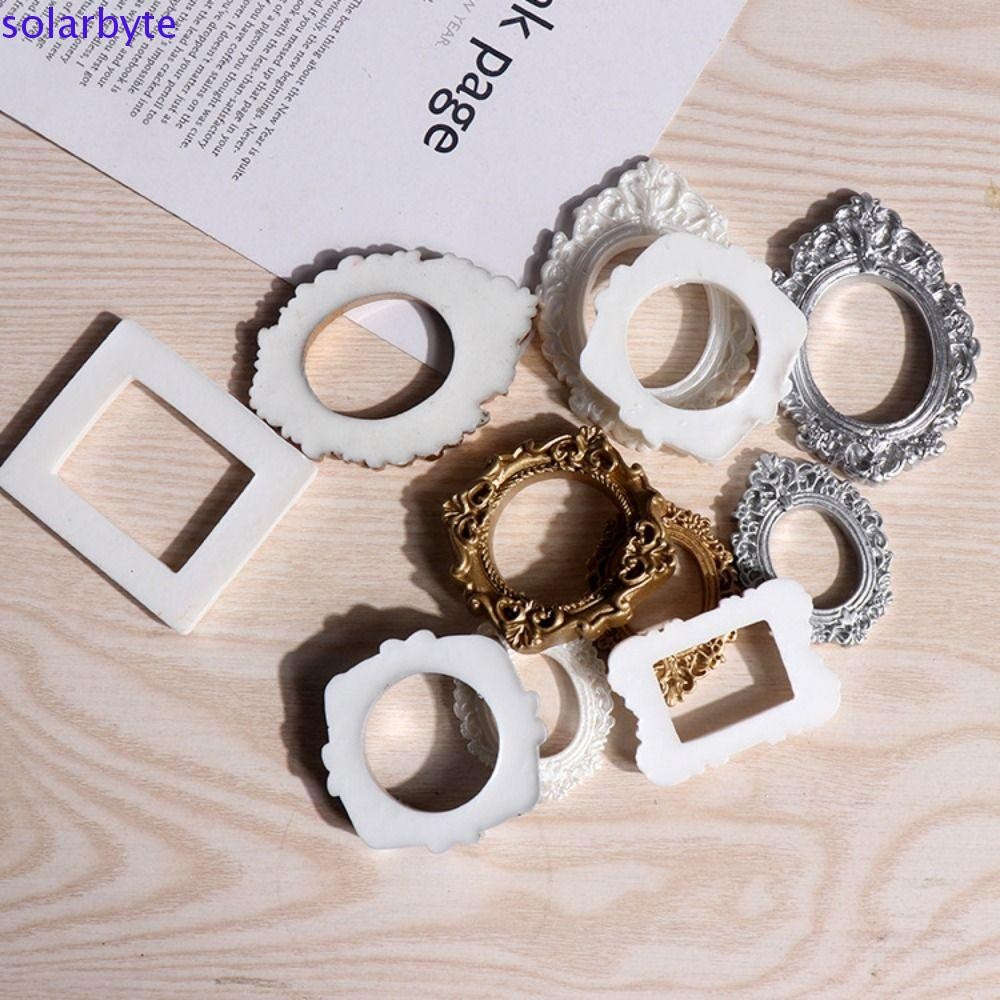 SOLARBYTE ของแต่งบ้านขนาดเล็ก กรอบรูปเรซินทำเอง และกระจกสไตล์ชนบท 3D พร้อมอุปกรณ์เสริมสำหรับโมเดล