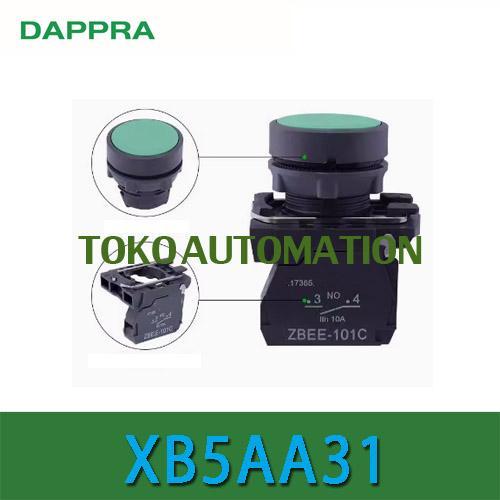 XB5-AA31 XB5 AA31 XB5AA31 22mm 1NO ปุ่มกดสีเขียว Flush Harmony PZ54 !