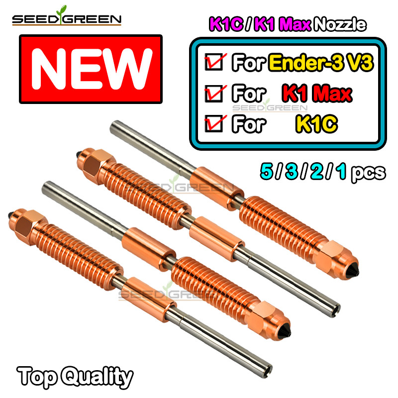 For Creality K1C Nozzle All-in-one Hardened Steel High Flow Upgraded K1C K1 Max Nozzle 0.2/0.4/0.6/0