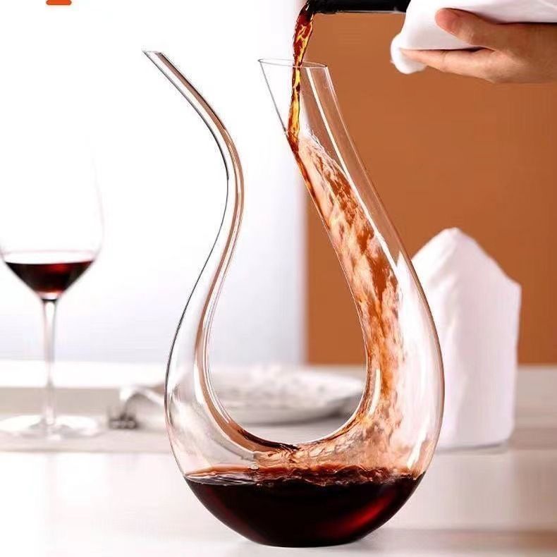 ขวดเหล้าแก้วคริสตัล Creative Wine Dispenser Harp u-Shaped Swan Kettle ไวน์แดง [] MI7J