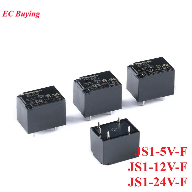 5 ชิ้น/1 PC รีเลย์ DC 5V 12V 24V 10A 5Pin JS1-5V-F AJS1319F JS1-12V-F AJS1311F JS1-24V-F AJS1312F DC
