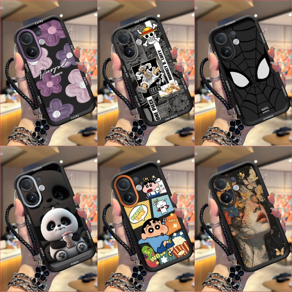เคส VIVO V60 เคสโทรศัพท์ซิลิโคนอ่อนนุ่มเทรนด์ภาพสีดํา TYHS