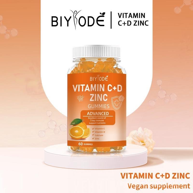 BIYODE VitaminC+D ZINC วิตามินวิตามิน Gummies อาหารเสริมไวท์เทนนิ่ง Nutritious Fudge VitaminC,D, ZIN