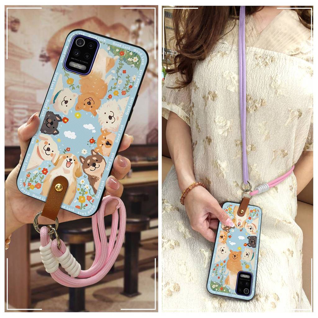 ฝาหลังแนวทแยงเคสโทรศัพท์สําหรับ LG K52/Q52/K62/K62 + Graffiti กันกระแทกสร้อยคอกันน้ํา Crossbody Full