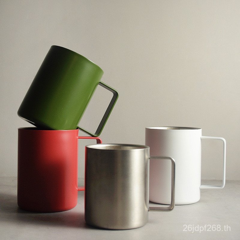 แก้ว Nordic Scale ins ถ้วยน้ํา 316 ถ้วยกาแฟถ้วยเก็บความร้อนมูลค่าสูง Double-layer Anti-scalding Hand