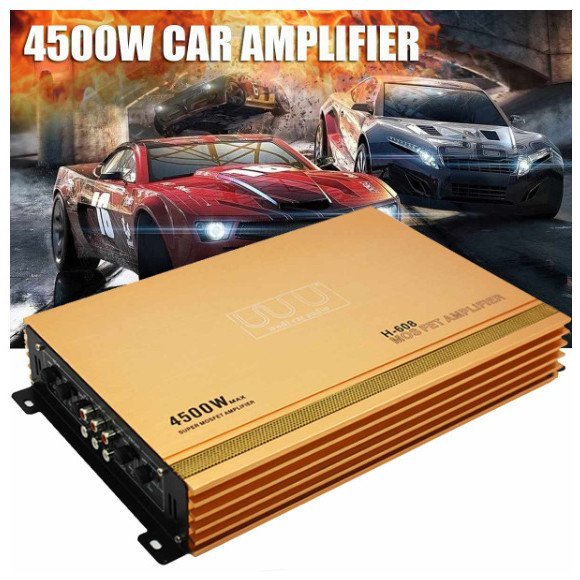เพาเวอร์แอมป์ลําโพงพร้อม Cross-Border H-608 High Power Amplifier 4 Four-Channel Car Audio Power Ampl