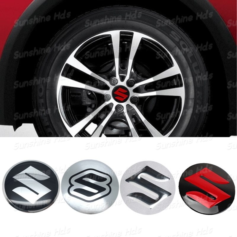 4pcs 56.5 มม.รถล้อ Hub Center สติกเกอร์ตกแต่งสําหรับ Suzuki Swift SX4 Jimny Samurai Vitara Xl Alto L
