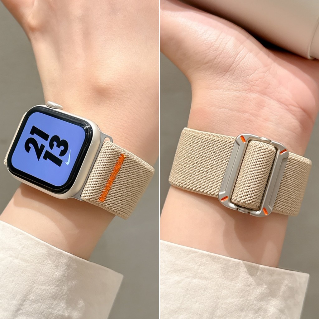 กีฬาไนลอนยืดหยุ่นสายนาฬิกาสําหรับ Apple Watch S11/10/9/8/7/6/5/4/3 SE3 ULTRA X10Pro Breathable สายคล้องคอสําหรับ IWatch 49 มม.46 มม.45 44 42 41 40 38 อุปกรณ์เสริม - รูปที่ 6