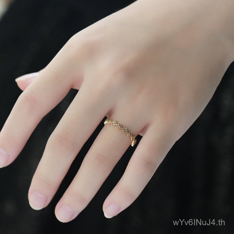 แหวนเพชรผู้หญิง สไตล์คลาสสิก พัดลม9 Karat Gold อัญมณีสวยงามสำหรับทุกวัน