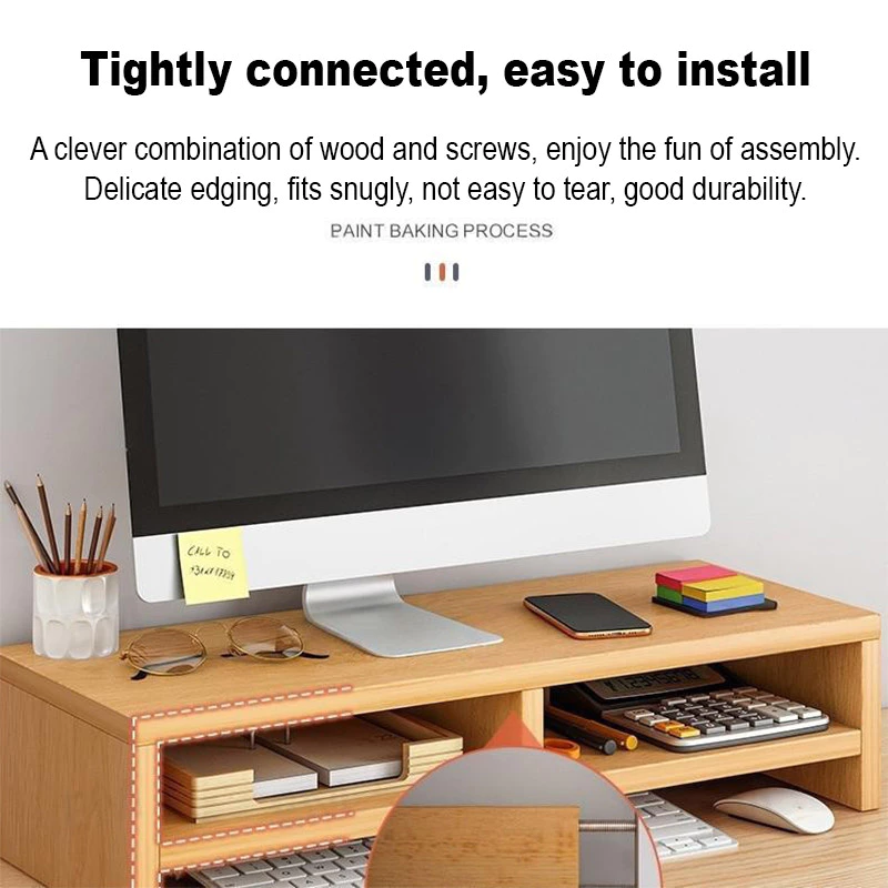 GDE ชั้นวางหนังสือ 72cm บนโต๊ะ 3 สีให้เลือก ทนทาน thumbnail 9