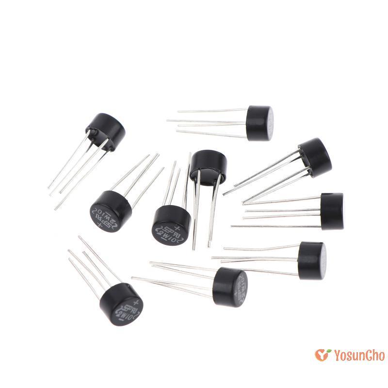 YosunChoker] 10/20/30 ชิ้นใหม่ 2W10 2A/1000V ไดโอดสะพาน Rectifier รอบ Vridge Rectifier Bridge Stack 