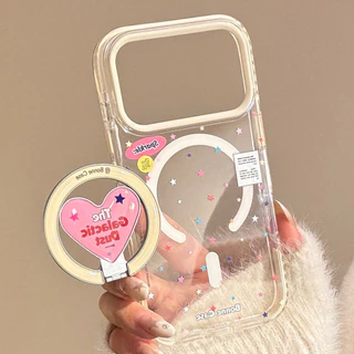 Ins Graffiti Stars ตัวอักษรภาษาอังกฤษ Love Heart แม่เหล็กพับได้ผู้ถือกรณี iPhone สําหรับ iPhone 17 Pro Max 17 Pro 17 16 15 14 13 12 11 Anti Drop Soft Tpu ฝาหลัง