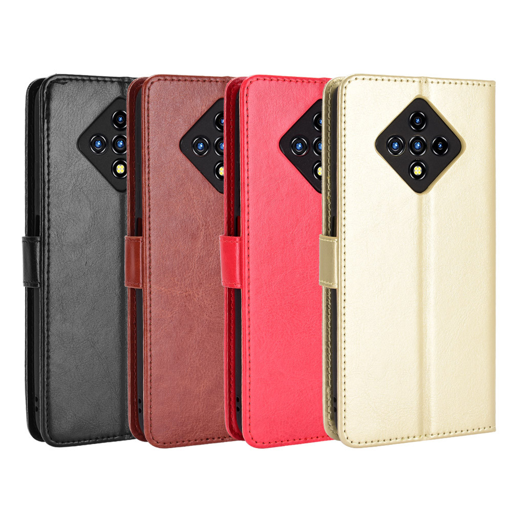 ปลอกสําหรับ infinix Zero 8 Zero 8i, Wallet Flip PU Leather Case with Card Slot Bracket การออกแบบกันก