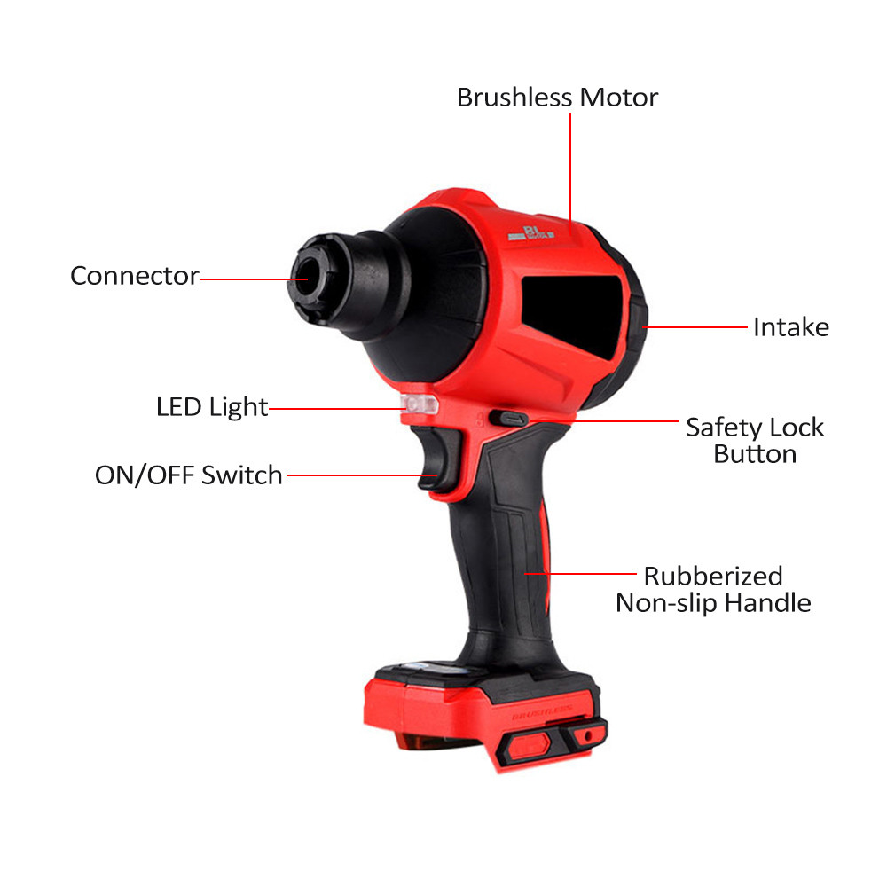 เครื่องเป่าลมไร้สาย 21V 2-in-1 และเครื่องดูดฝุ่นแบบใช้มือถือ 80000RPM มอเตอร์ไร้แปรงถ่านความเร็วสูงท